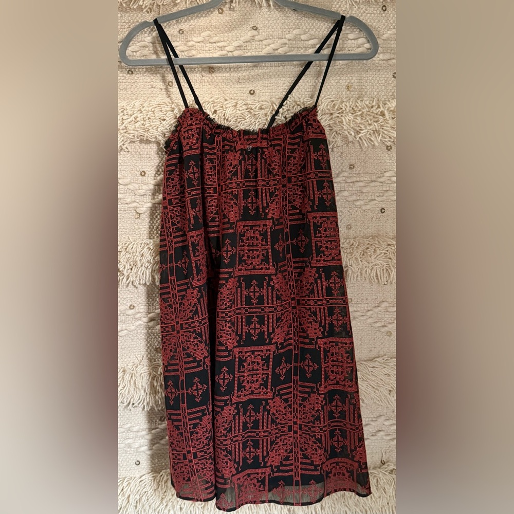 Red Carter Black and Red embroidery dress